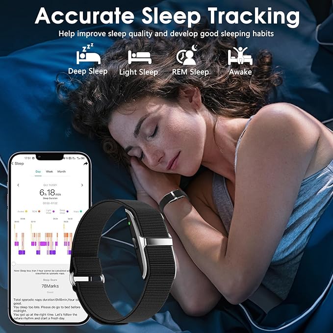 Smart Health Wristband, Wearable Activity & Fitness Tracker 24/7 Heart Rate Blood Oxygen Blood Pressure Temp Monitor Sleep Calorie Tracker 50+ Sport Modes Waterproof Health Tracker for Women Men