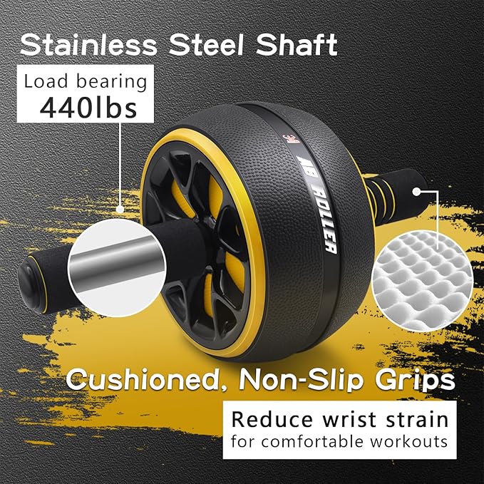 Ab roller wheel abdominal exercise core workout weight loss no noise easy to assembling light weight perfect home gym equipment for men & women