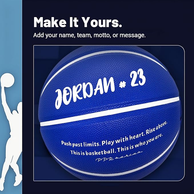 Custom Personalized Basketball – Official Size 7/6 | Leather Indoor/Outdoor Basketball Ball with Name | Idea Gifts