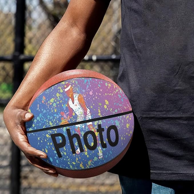 Personalized Basketball Leather Basketball Custom Basketball with Your Personalized Pictures Text Sports Equipment