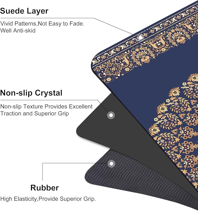 nuveti TPE Large Yoga Mat Non-Slip Exercise Fitness Mat with Carry Bag Extra Wide Yoga Mats for Women 72"x32" Extra Thick 6mm for Home, Pilates and Floor Exercises Workout Mats
