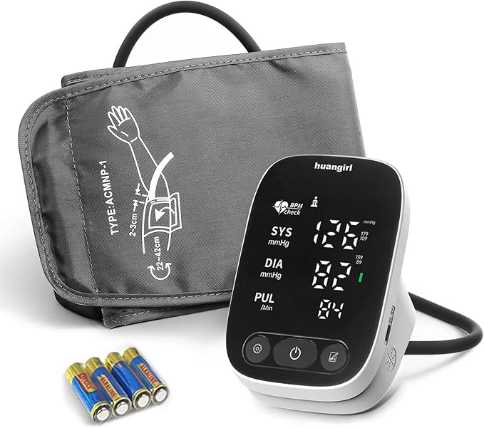 huangirl Upper Arm Blood Pressure Monitor, Blood Pressure Monitors for Home Use, Talking Automatic Blood Pressure Monitor LED Color Screen Large BP Cuff 8.7-17 Inche for 2 Users