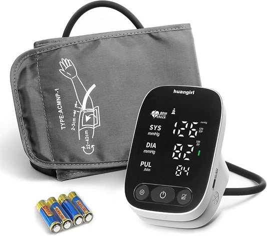 huangirl Upper Arm Blood Pressure Monitor, Blood Pressure Monitors for Home Use, Talking Automatic Blood Pressure Monitor LED Color Screen Large BP Cuff 8.7-17 Inche for 2 Users
