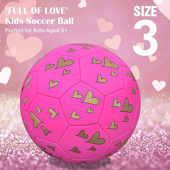 Soccer Ball Size 3, Size 4 - Kids Aged 3-5 6-8 8-12 Outdoors Sports Training Playing Ball Set with Pump Teens Girls Boys Back to School Gift