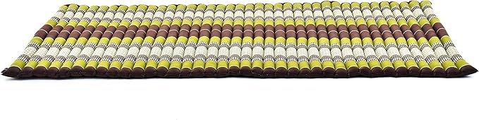 Leewadee - Kapok Roll Mat – Handcrafted Folding Sleep & Relaxation Mattress from Thailand, Ideal as Guest Bed, Camping Mat, Yoga Mat or Traditional Futon, 75 x 39 inches, Brown Green