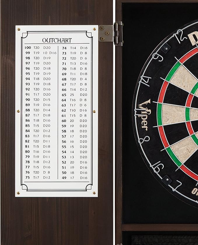 Viper by GLD Products Metropolitan Solid Wood Cabinet & Sisal/Bristle Dartboard Play-Ready Bundle