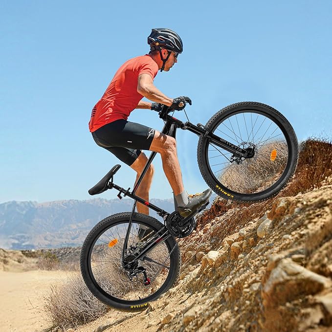 20 24 26 Inch Mountain Bike, 20 inch 7 Speeds Steel Kids Fat Tire Mountain Bike, 24 26 inch Aluminum Frame Boys Bike, Front Suspension Dual Disc Brake Teens Sport Bikes for Kids Boys Girls