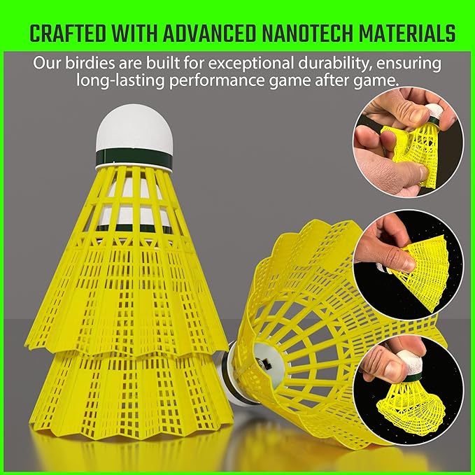 EAGLES LED Badminton Shuttlecocks - 5 or 11 Pack Lighting Birdies, Nylon Glow in The Dark Birdie Balls for Baseball Practice Plastic Light Up Birdies for Outdoor Indoor Sports