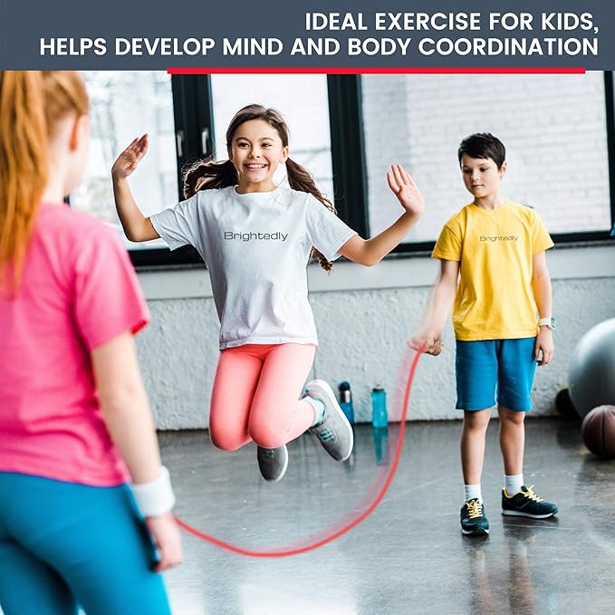 16 FT Long Jump Rope for Kids, Multiplayer, Adjustable | Classic Look Wooden Handle | Durable Kids Jumping Rope, Skipping Rope, Outdoor Fun, Party Game, Birthday Gift