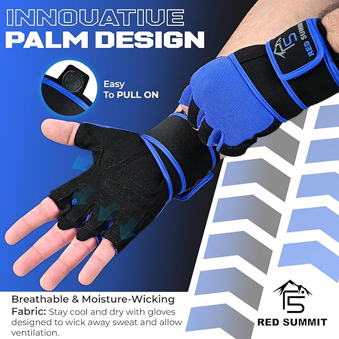 Weight Lifting Gym Gloves for Men & Women, Workout Exercise Gloves with Wrist Support & Anti-Slip Palm for Hanging, Rowing, Pullups, Bodybuilding, Powerlifting & Calisthenics