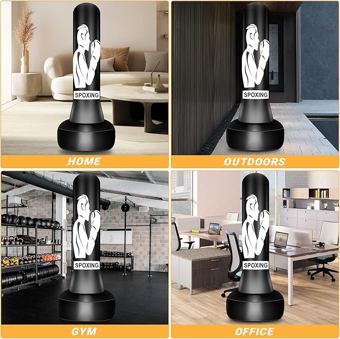Standing Punching Bag for Adults, 70" Punching Bag Stand, Boxing Heavy Bag with Stand, Freestanding for Adults Men MMA Thai Fitness Karate Muay Beginners