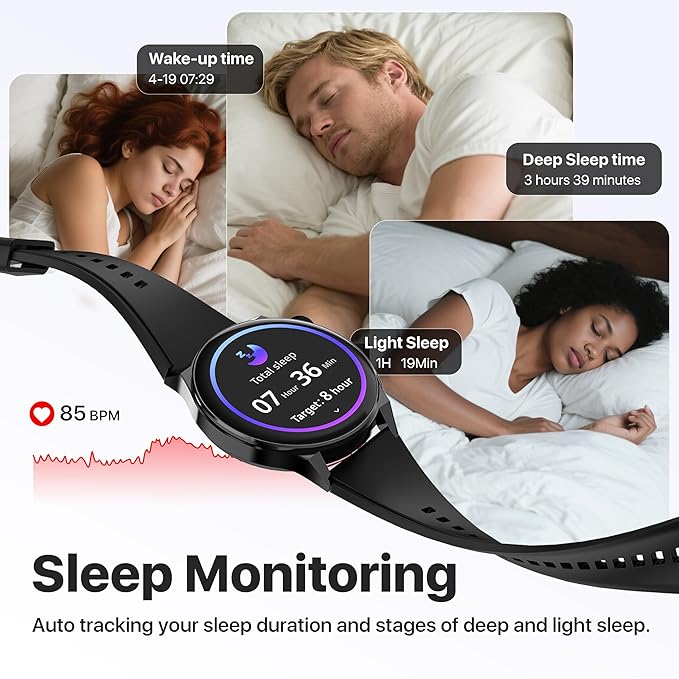 AI ChatGPT Translator Watch, Fitness Tracking, Heart Rate & Sleep Monitor, OLED Display, Titanium Alloy Waterproof, Multi-Sport Modes, Black