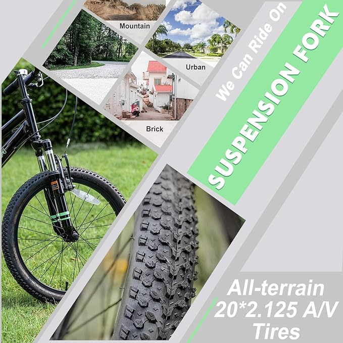 AVASTA Govet 20'' Kids Mountain Bike for 6-12 Years Old Boys Girls with Suspension Fork, 6 Speeds Drivetrain, Multiple Colors