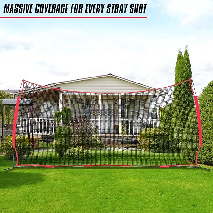 portable Portable Backstop Barrier Netting - multi-Sport lacrosse soccer basketball tennis protective screen with Carry Bag