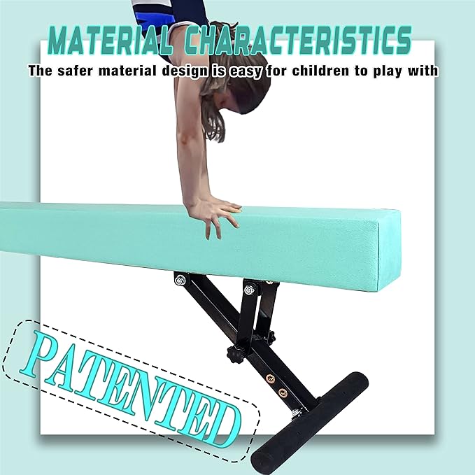 Adjustable Balance Beam Gymnastics Beam 8 FT Adjustable Height Beams for Kids, High and Low Floor Beams,Gymnastics Equipment for Kids Adults Training at Home and Gym Center