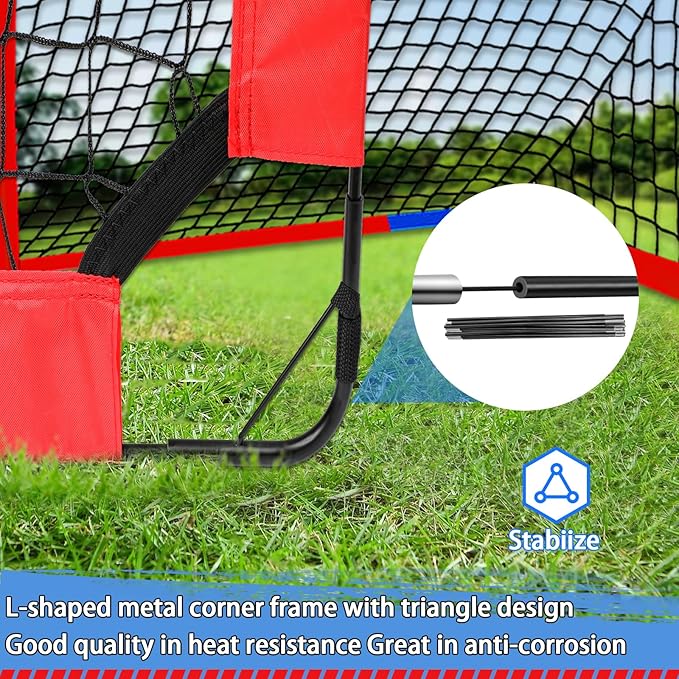 2 Pack 4' x 3' Soccer Goal Net Set, Pop Up Kids Practice Soccer Goals for Indoor and Outdoor.Portable Soccer Net with Carrying Bag & Ground Pegs, Perfect for Backyard, Field, Court
