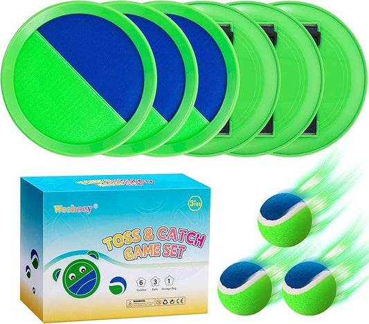 Beach Toys - Kids Toys - Outdoor Games for Kids, Toss and Catch Ball Set with 6 Paddles 3 Balls, Gifts for 3 4 5 6 7 8+ Year Old Boys Girls Christmas Birthday, Back to School Supplies