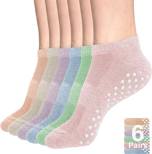 DIBAOLONG Womens & Mens Low Cut Socks, 6-Pair Ankle No Show Athletic Short Cotton Socks