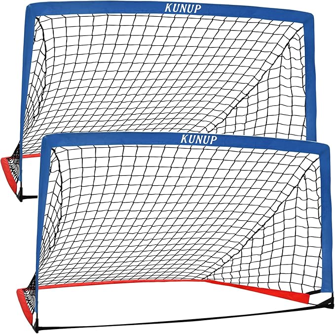 2 of 5×3 6x4 9x5 FT Portable Kids Soccer Goals Set, Foldable Soccer Practice Nets for Backyard with Carrying Bag for Toddler Youth Pop Up Soccer Training Equipment Indoor Outdoor Sports Game Gift