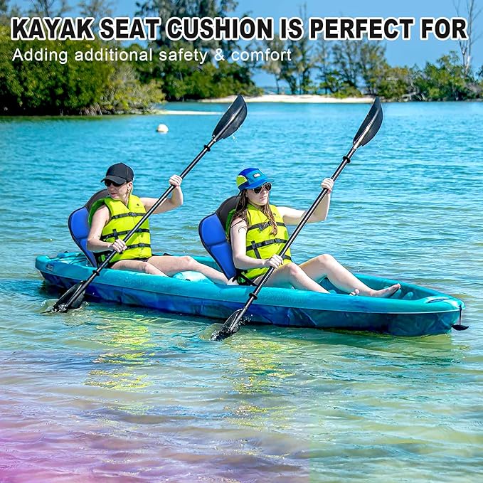 Thickened Kayak Seat with Back Support, Sit On Top Cushioned Canoe Backrest Molded Foam Seat for SUP Paddle Board Fishing Boat Long Trip