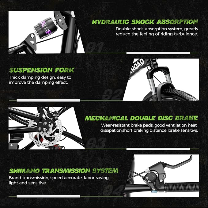 Outroad Folding Mountain Bike Foldable/Unfoldable Bike 26 Inch for Adult, 21-Speed Dual Suspension High-Carbon Steel MTB Foldable Bicycle, Dual Disc Brake Folding Bikes for Women and Men