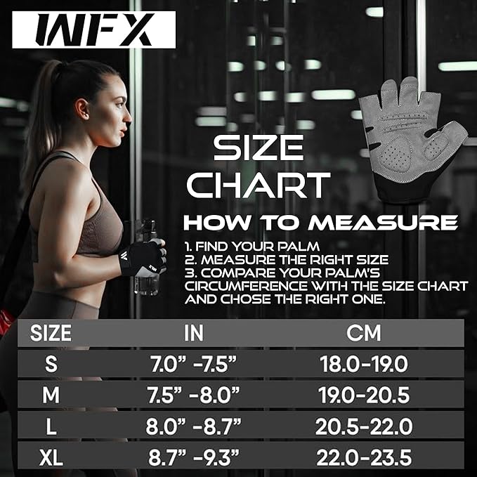 Gym Gloves Fitness Training Anti Slip Shock-Absorbing Weight Lifting Gloves Padded Grip Breathable Fingerless Workout Support for Men Women Cycling Exercise