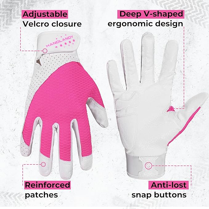 HANDLANDY Baseball Batting Gloves for Adult Youth, Grip Breathable Softball Batting Gloves Fit Men Kids Boys Girls