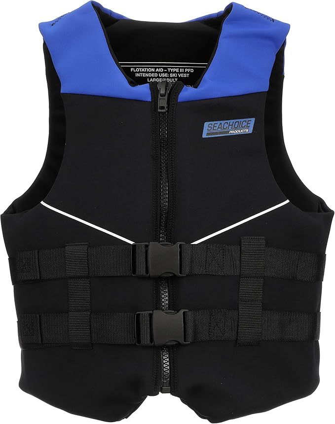 Seachoice Neoprene Multi-Sport Vest, Blue/Black, Youth Size, Fits 25-29 in. Chest, Coast Guard Type III