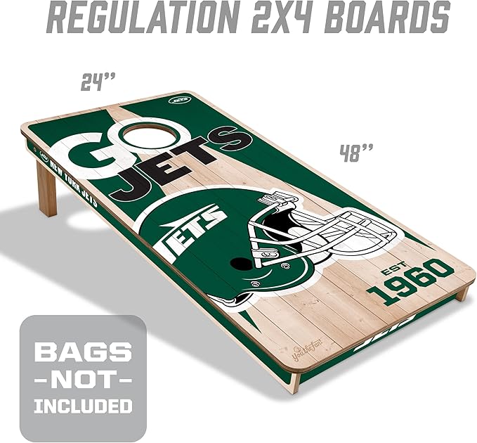 YouTheFan NFL 2’ x 4’ Professional Wood Cornhole Game