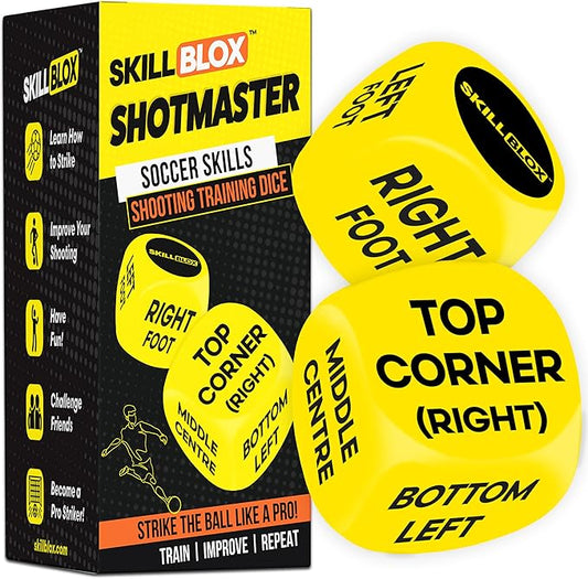 Soccer Shooting Training Dice (2 pcs) - Soccer Gifts for Boys 8-12 to Improve Soccer Shooting Skills - Boys and Girls Soccer Training Equipment (SHOTMASTER DICE)