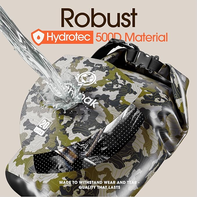 Earth Pak Waterproof Dry Bag - Roll Top Waterproof Backpack Sack Keeps Gear Dry for Kayak with Waterproof Phone Case