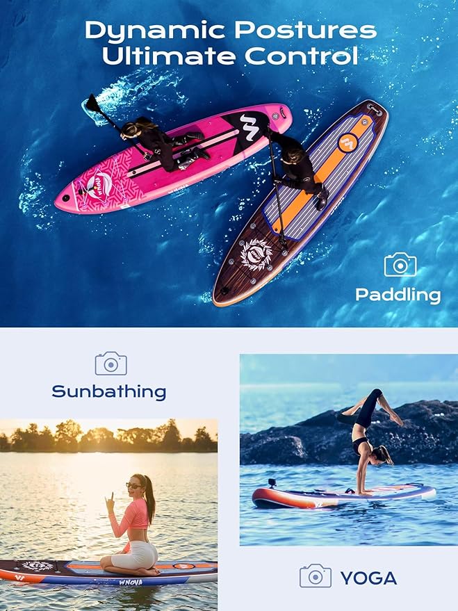 Extra Wide Inflatable Paddle Board, 11' x 34" x 6" Stand Up Paddle Board for Adults, SUP Accessories with Camera Mount, 2+1 Family for Lake, Ocean, Sea