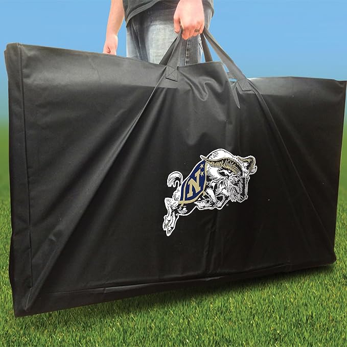 Navy Smoke Look Cornhole Boards, Choose Your Options - Includes 2 Boards and 8 Team Logo Bags