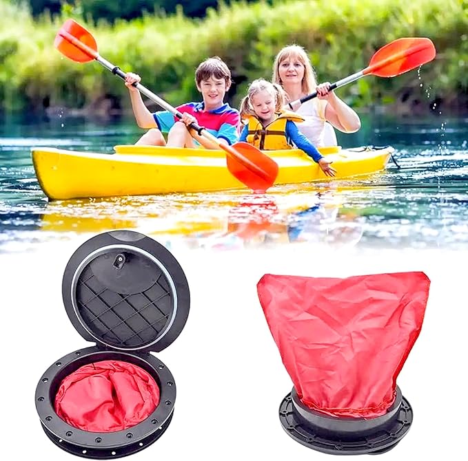 Hatch Cover Deck Plate ABS Easy Install Accessories Hatch Cover with Red Waterproof Bag and Fasteners for Kayak Boat Fishing Rigging