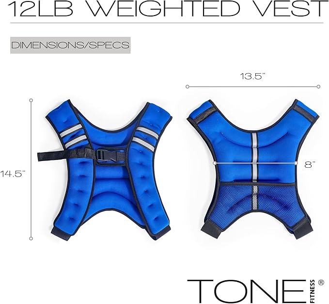 Tone Fitness Weighted Vest | 8lb or 12lb | Multiple Options