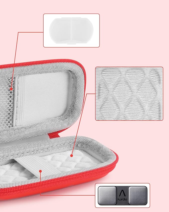 Heart Rate Monitor Case KardiaMobile EKG Monitor 1L 6L, Portable Hard EVA Kardia Mobile Case with Climbing Clip, Protective KardiaMobile EKG Organizer