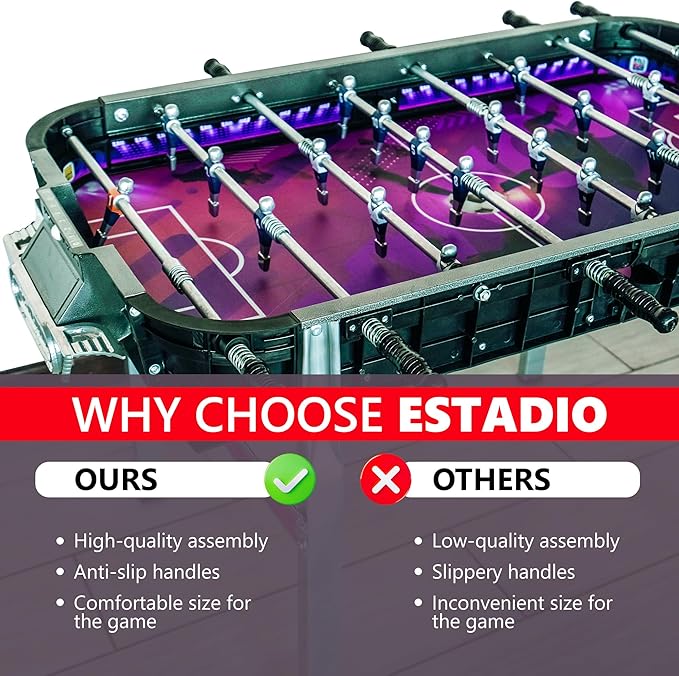 Outdoor Foosball Table Adult Size - Game Tables for Adults with Balls & Players - Soccer Table Game for Indoor Use - Weatherproof Perfect for Tournaments