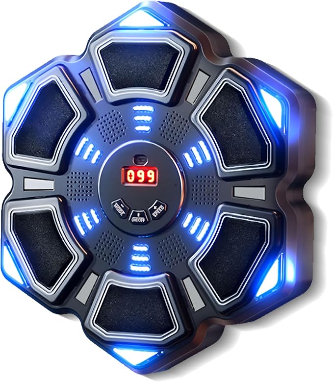 Music Boxing Machine, New Wall Mounted Smart Music Boxing Family Games, Electronic Focus Agility Training Equipment with Glove, Exercise Equipment