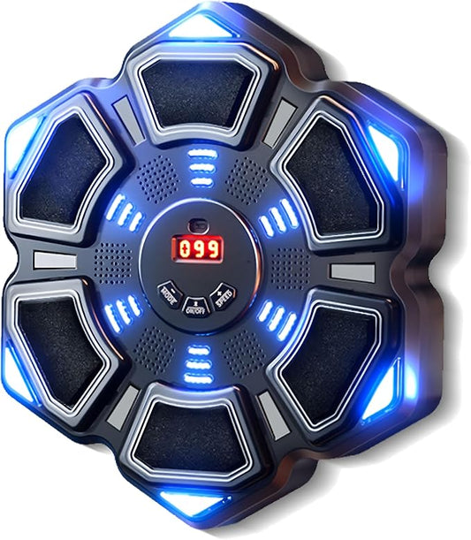 Music Boxing Machine, New Wall Mounted Smart Music Boxing Family Games, Electronic Focus Agility Training Equipment with Glove, Exercise Equipment