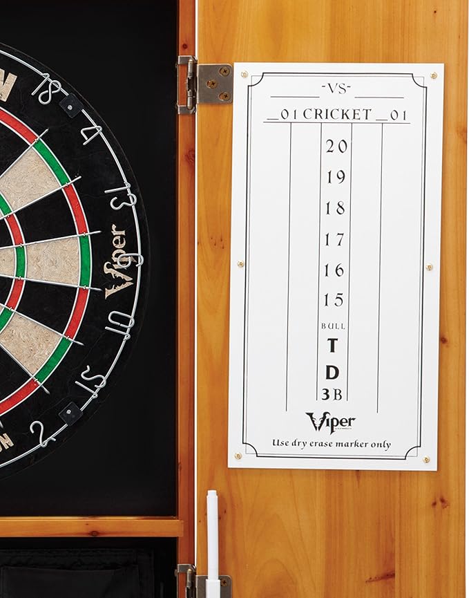 Viper by GLD Products Metropolitan Solid Wood Cabinet & Sisal/Bristle Dartboard Play-Ready Bundle