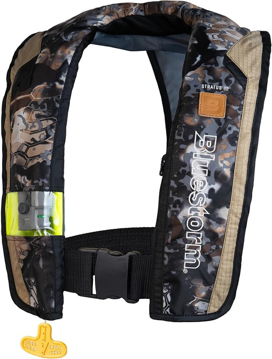 BLUESTORM Stratus 35 Inflatable Life Jacket PFD for Adults | US Coast Guard (USCG) Approved Automatic Self Inflating Life Vest Preserver with Manual Ripcord