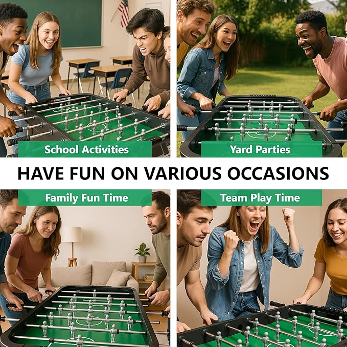 Outdoor Foosball Table Adult Size - Game Tables for Adults with Balls & Players - Soccer Table Game for Indoor Use - Weatherproof Perfect for Tournaments