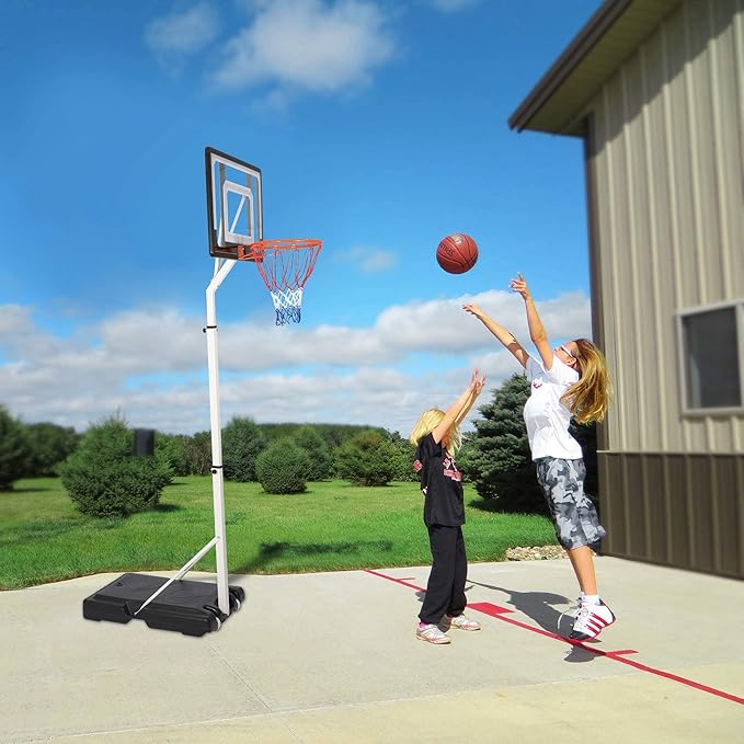 COLOR TREE Portable Basketball Hoop for Kids and Family - Indoor and Outdoor Basketball Goal System Height Adjustable 5ft to 6.8ft / 6.8ft to 8.5ft, 32in Backboard Basketball Stand with Wheels