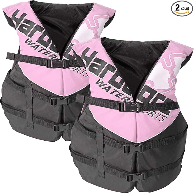 2 Pack Hardcore Coast Guard Type III PFD for Adults; Life Jacket Paddle Vest for Adults; Life Vest Flotation Device; Jet ski, Wakeboard, Kayak; Extra Life Jacket for Pontoon Boat