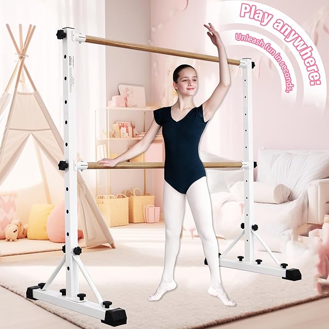 Adjustable Ballet Barre,Portable Dance bar,Fitness Equipment for Dance & Balance Excercise,Super Sturdy for Balance Workout,Weight Limit 250 LBS