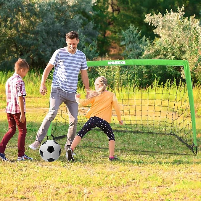 6x4FT Kids Soccer Goal for Backyard Set Portable Soccer Goal with Ball Pump and Cones Soccer Net Set of 2 Training Equipment Outdoor Sports Gift