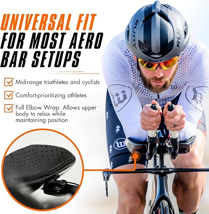 TRIRIG Signature Closed Back Arm Cups Ultra-Light TT Aerobar Pads & Specialized Cycling Arm Rests fits most Aero bars for Road Bike - Tri Bar Pads Triathlon Gear & Triathlon Bike Accessories