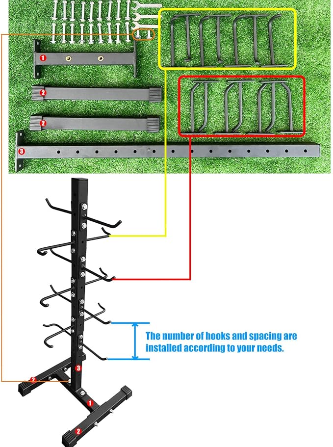 Cable Attachment Rack for Lat Pull Down Bar, Heavy Duty Steel Lat Bar Organizer, Gym Storage Rack for LAT Pulldown Attachments