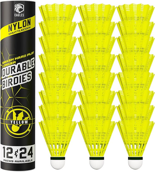 Badminton Birdies - Nylon Bedminton Shuttlecocks for Softball/Baseball Batting Training - Highly Stable & Durable Shuttle Balls for Indoor and Outdoor Matches