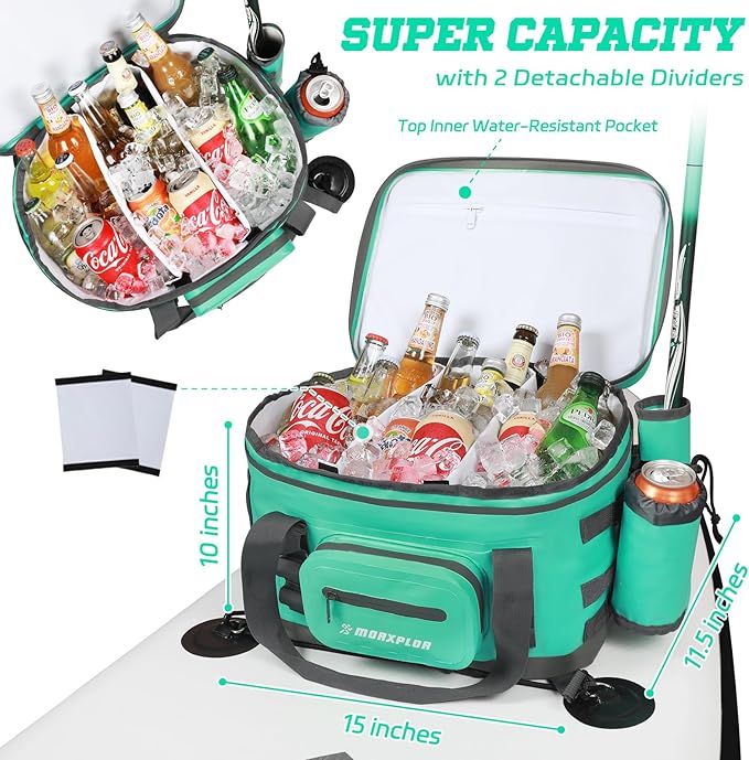 Waterproof Shell 24 cans Paddle Board Cooler Bag, Sup Deck,Kayak Cooler Bag Accessories